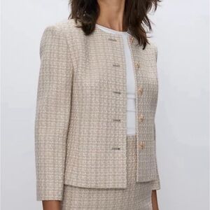 Babaton Cream Tweed Blazer